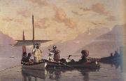 Francois Bocion The Artist with His Family Fishing at the Lake of Geneva (nn02) oil painting